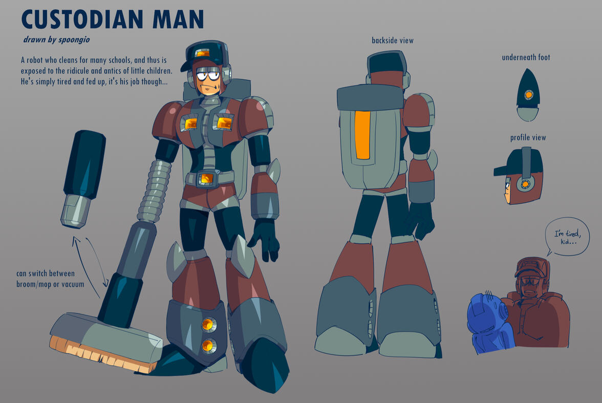 Custodian Man ~ entry for Mega Man: Dual Override Boss Design Contest